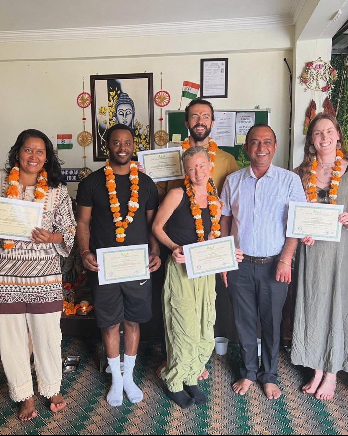 The founders at their Ayurvedic medicine program in Rishikesh, India