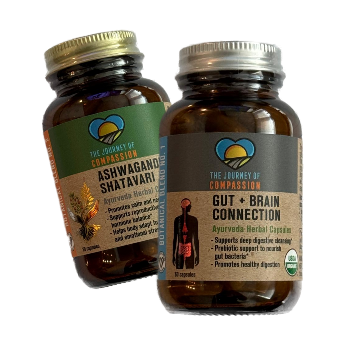 Foundation Bundle: Ashwagandha + Shatavari and Gut + Brain Connection